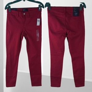 GAP SLIM SKINNY JEANS jeggings CITY crop capri raspberry fuschia 0/25